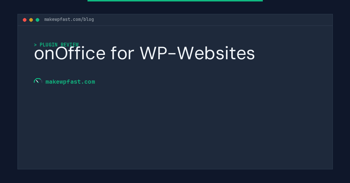onOffice for WP-Websites - MakeWPFast