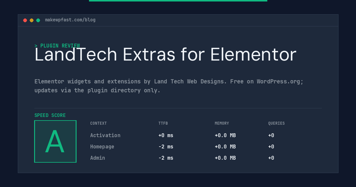 LandTech Extras for Elementor - MakeWPFast