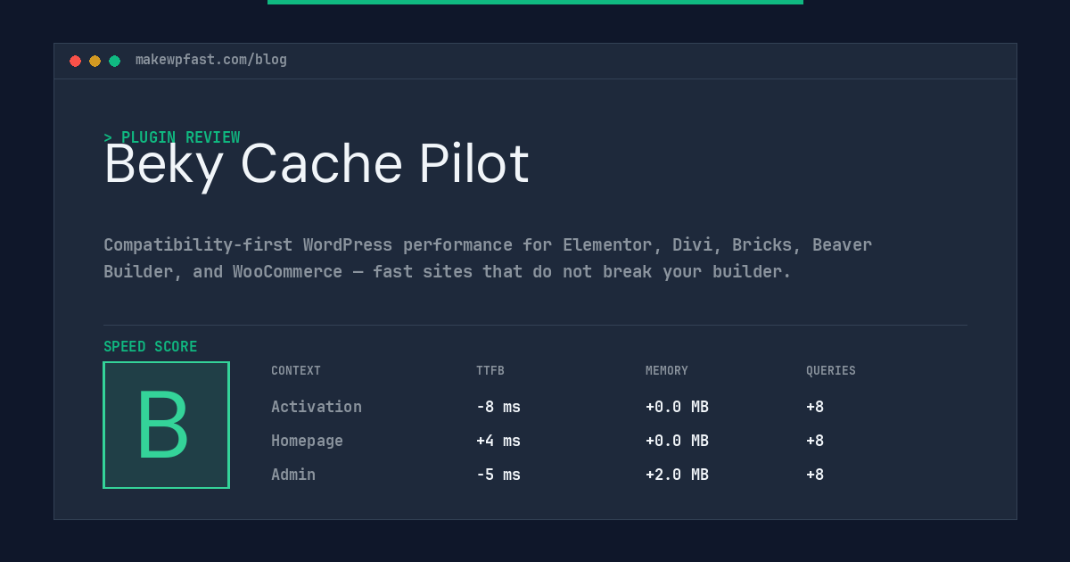 Beky Cache Pilot - MakeWPFast