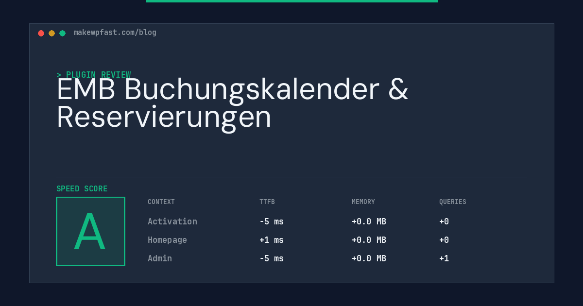 EMB Buchungskalender & Reservierungen - MakeWPFast