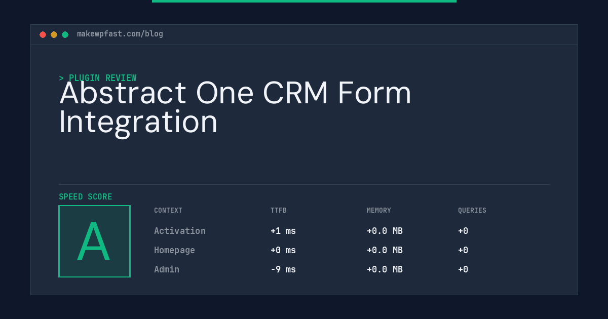 Abstract One CRM Form Integration - MakeWPFast