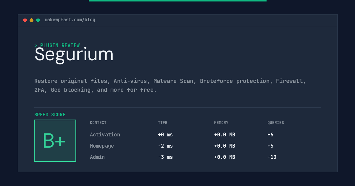 Segurium - MakeWPFast