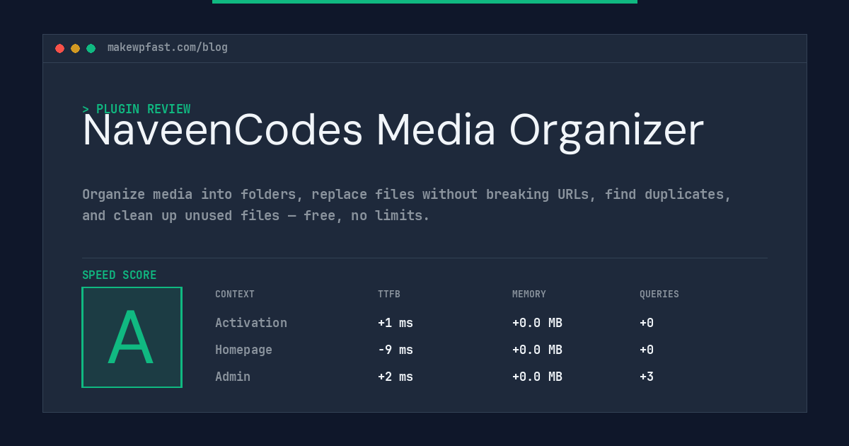 NaveenCodes Media Organizer - MakeWPFast