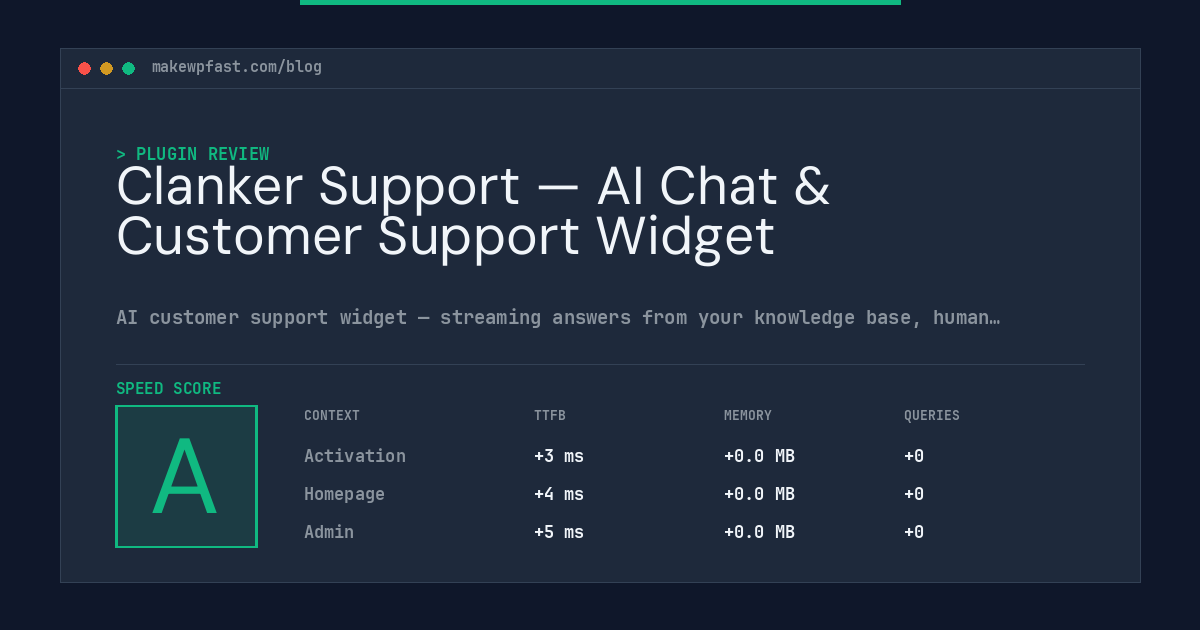 Clanker Support — AI Chat & Customer Support Widget - MakeWPFast
