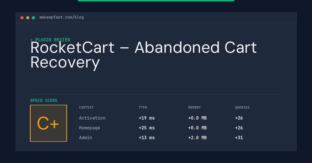 RocketCart – Abandoned Cart Recovery - MakeWPFast