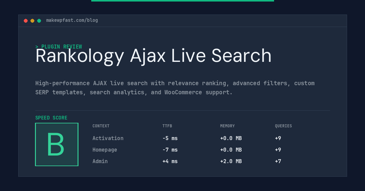 Rankology Ajax Live Search - MakeWPFast