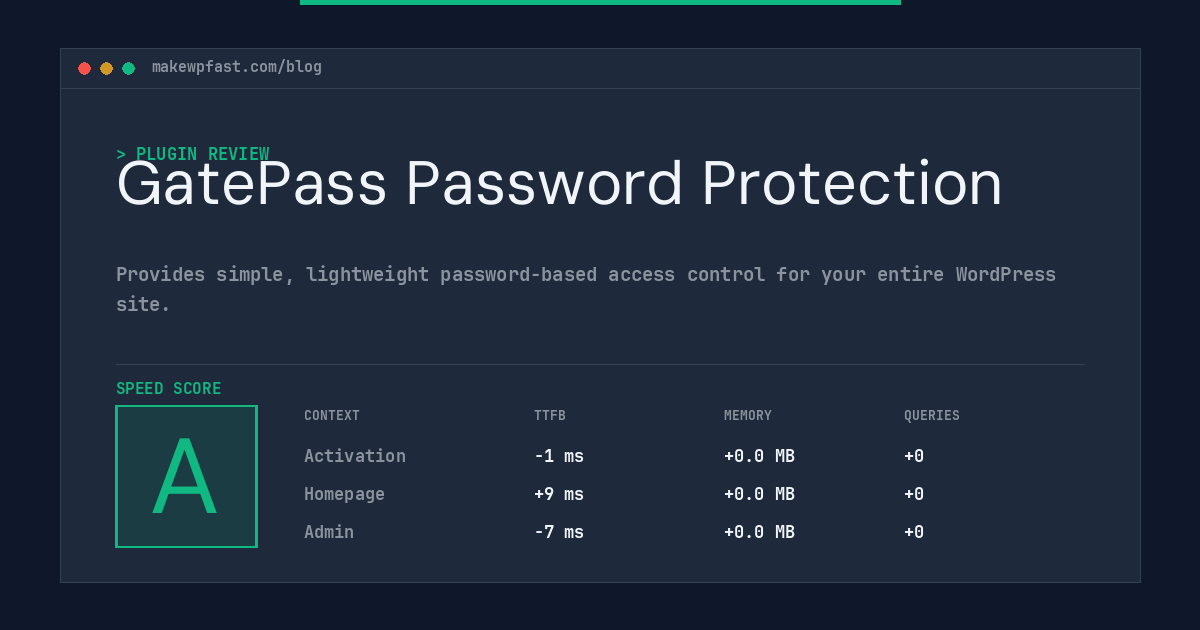 GatePass Password Protection - MakeWPFast
