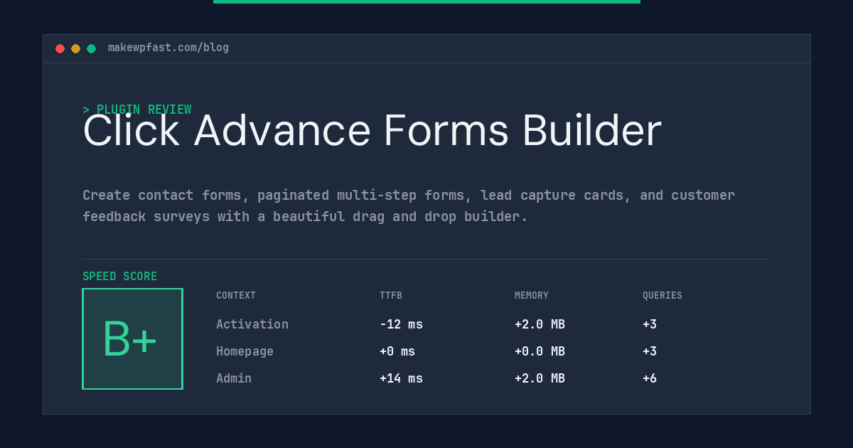 Click Advance Forms Builder - MakeWPFast