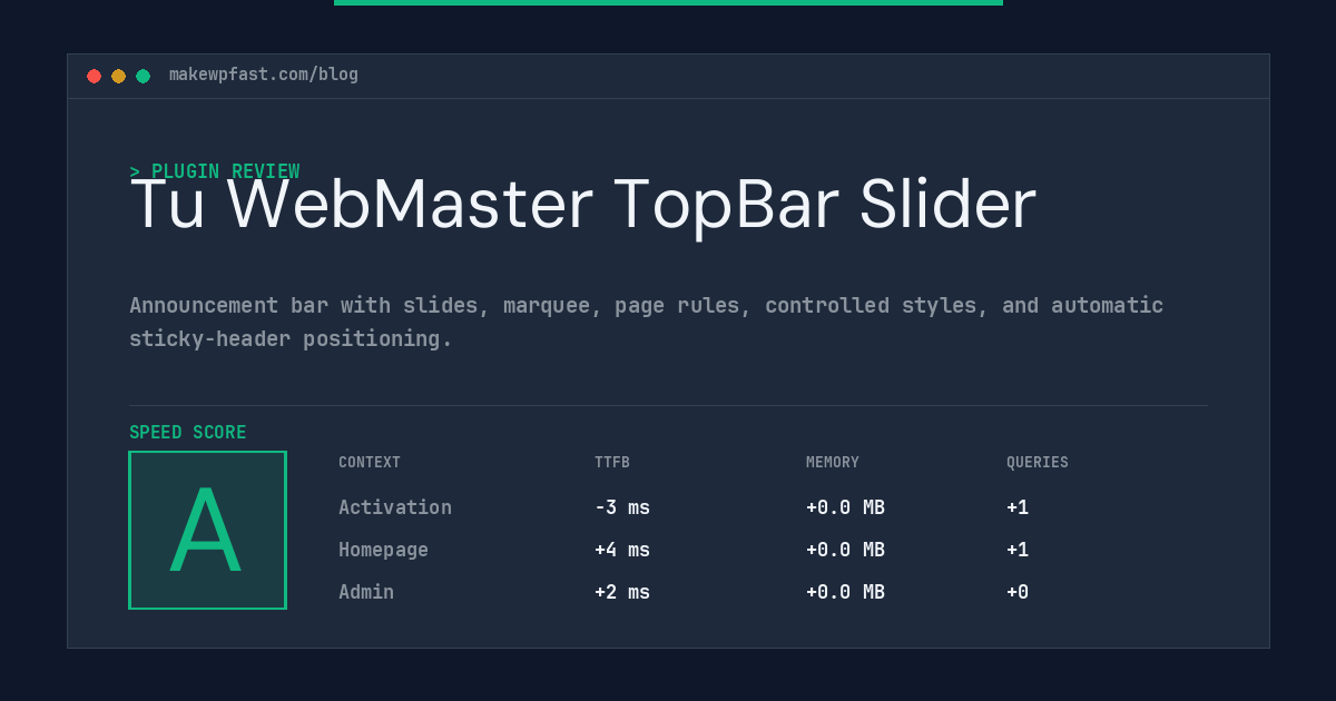 Tu WebMaster TopBar Slider - MakeWPFast