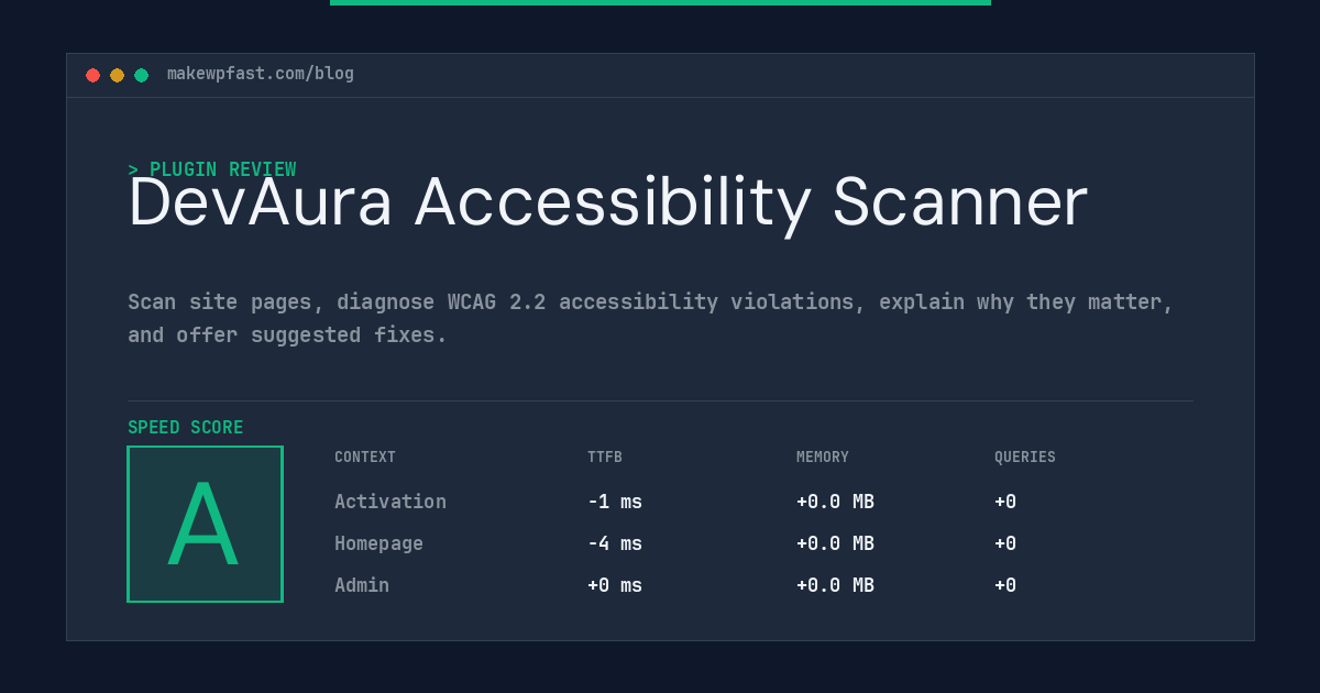 DevAura Accessibility Scanner - MakeWPFast
