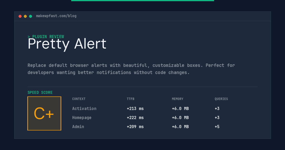 Pretty Alert - MakeWPFast