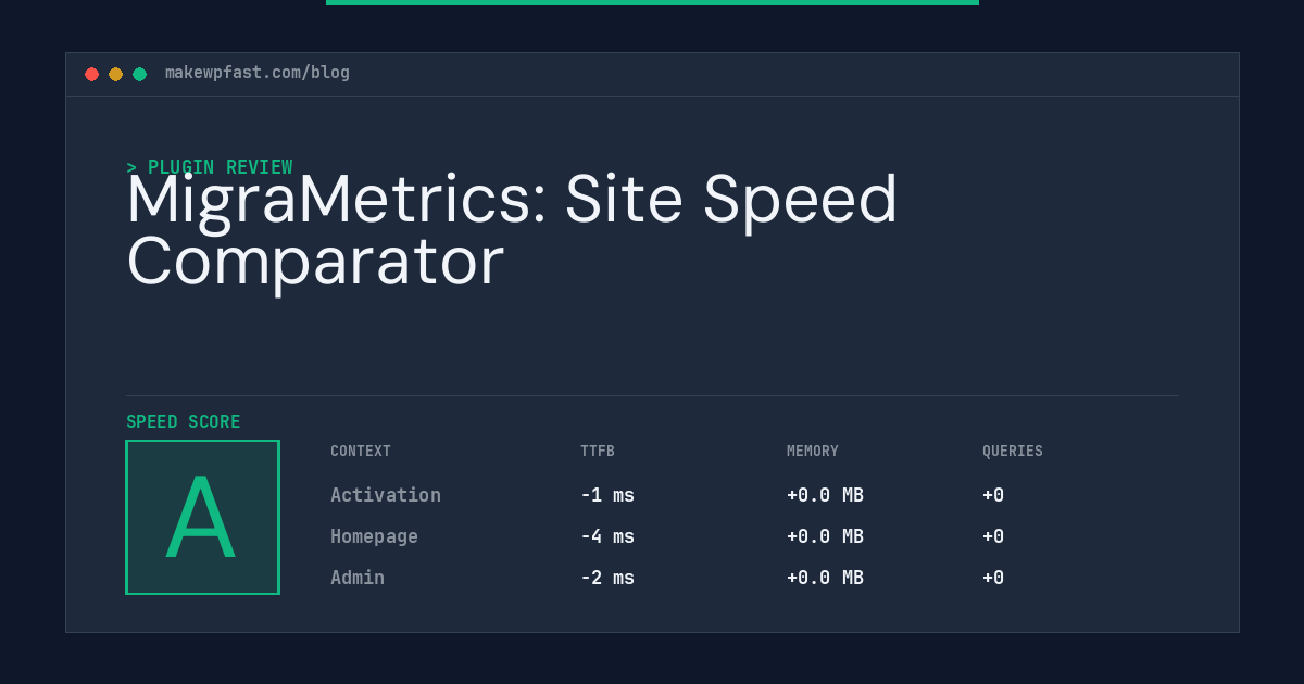 MigraMetrics: Site Speed Comparator - MakeWPFast