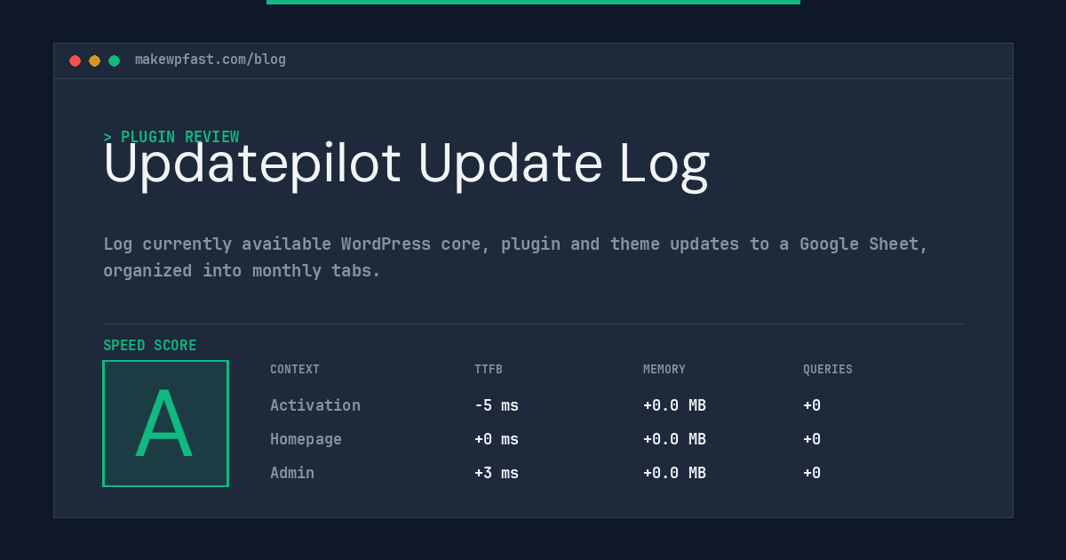 Updatepilot Update Log - MakeWPFast