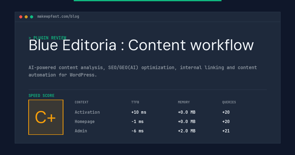 Blue Editoria : Content workflow - MakeWPFast