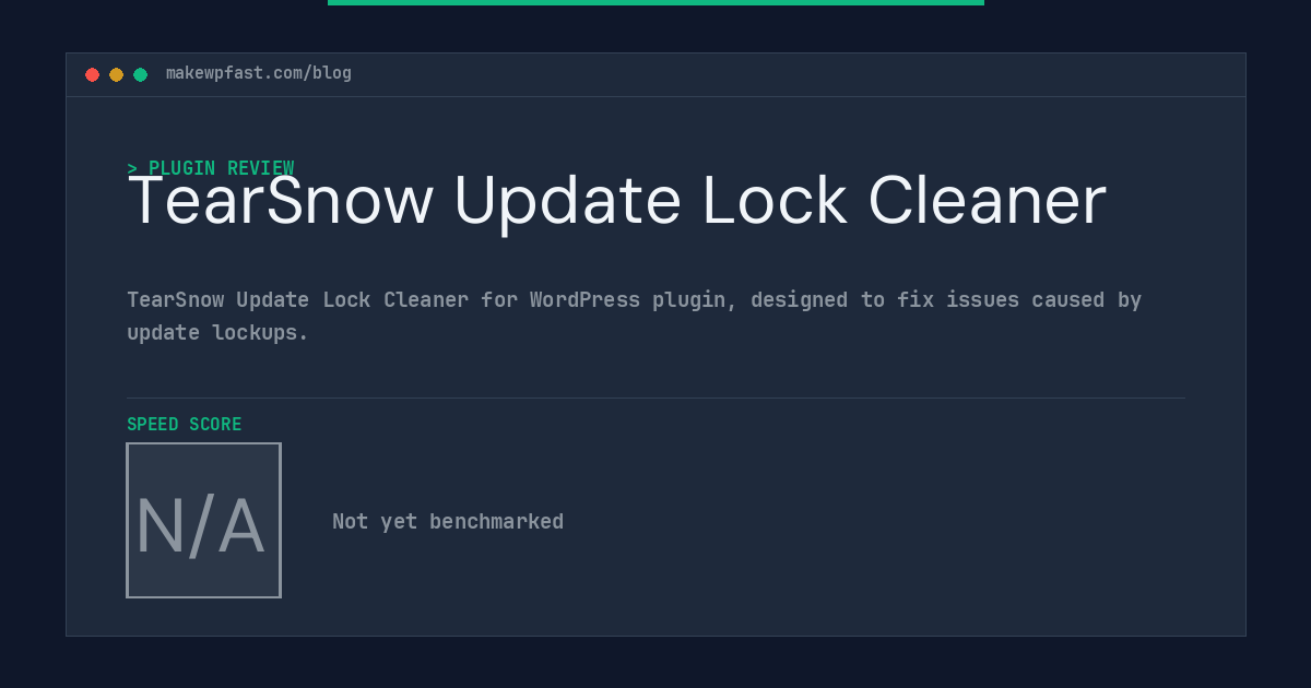 TearSnow Update Lock Cleaner - MakeWPFast