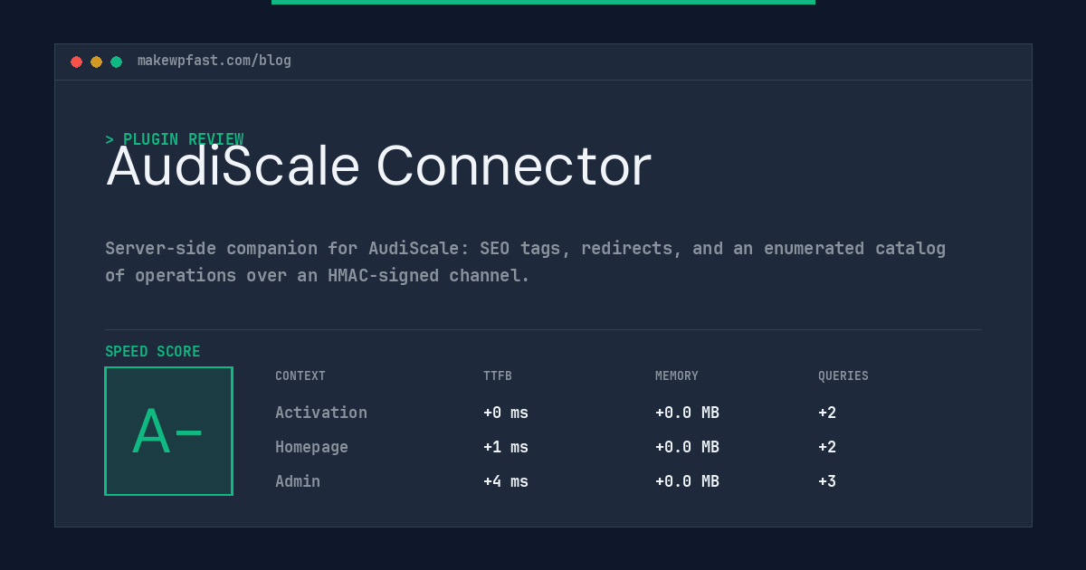 AudiScale Connector - MakeWPFast