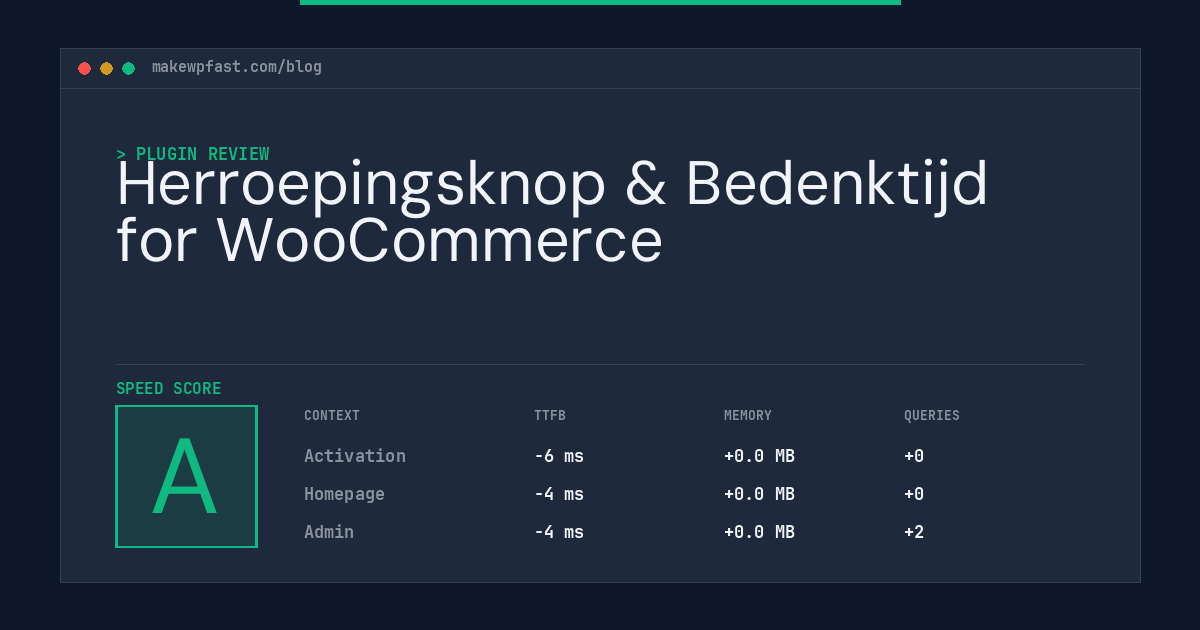 Herroepingsknop & Bedenktijd for WooCommerce - MakeWPFast