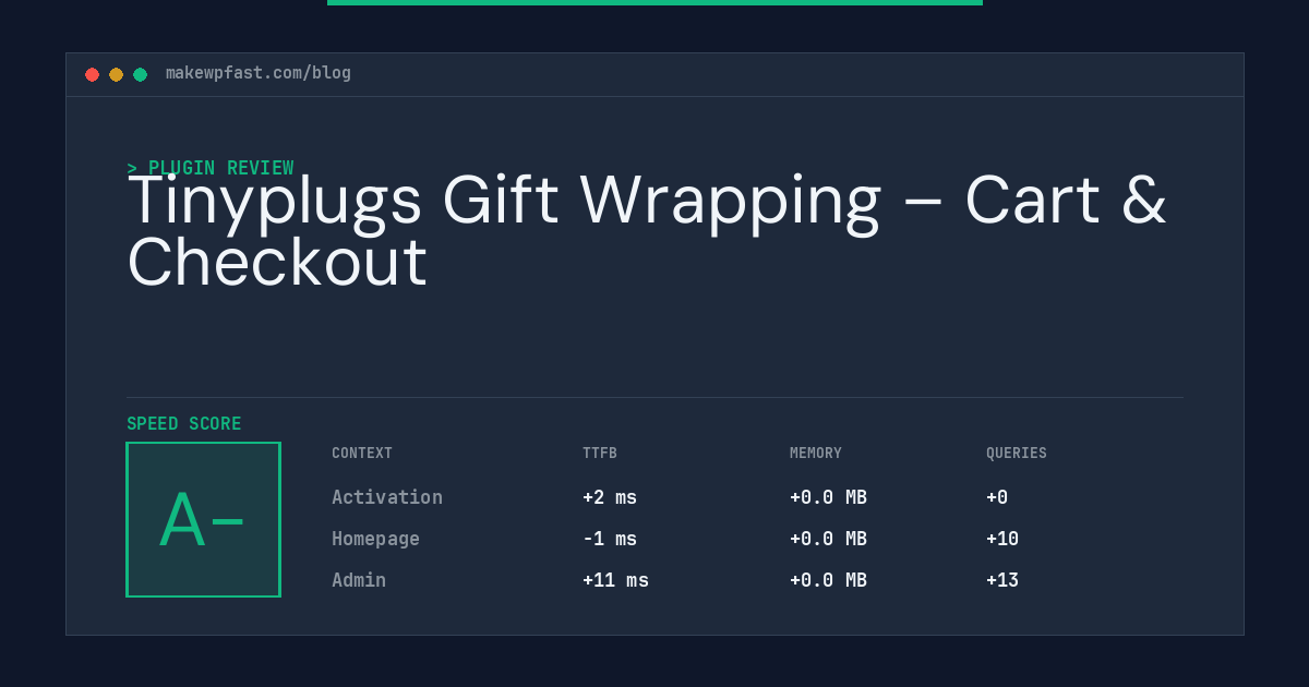 Tinyplugs Gift Wrapping – Cart & Checkout - MakeWPFast