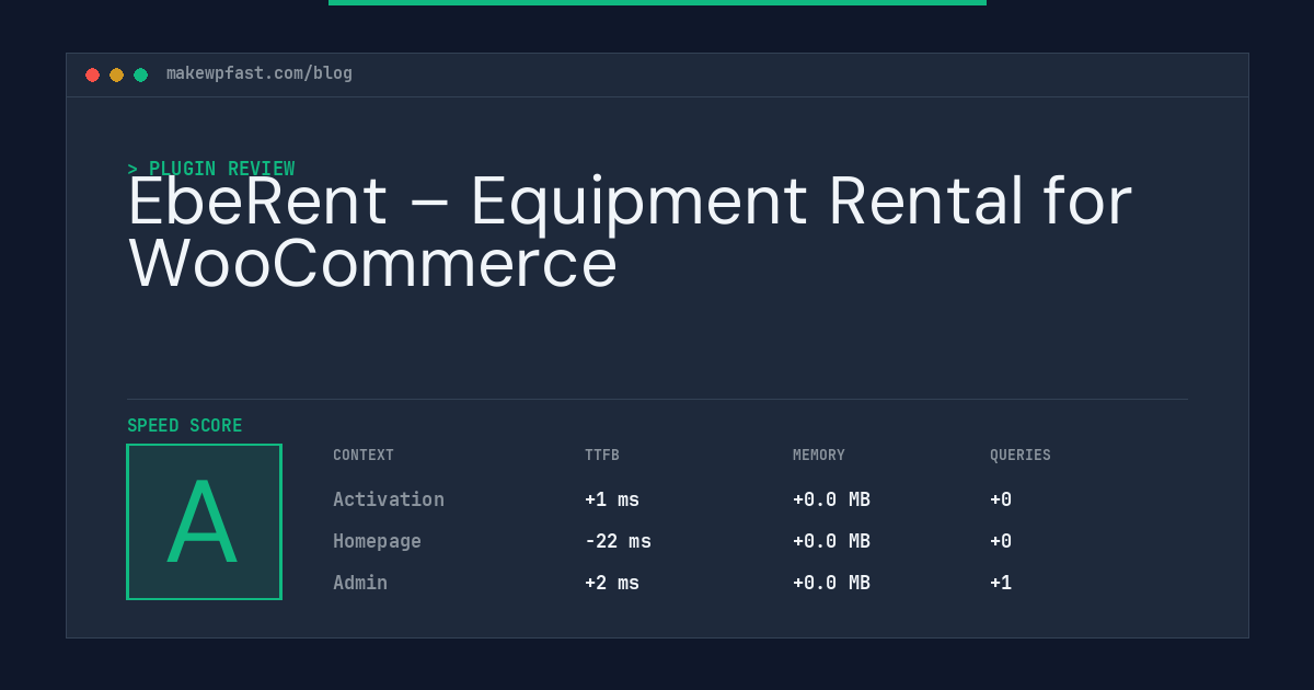 EbeRent – Equipment Rental for WooCommerce - MakeWPFast