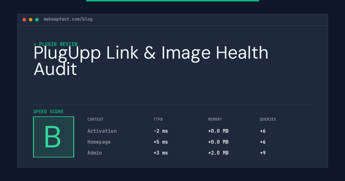 PlugUpp Link & Image Health Audit - MakeWPFast