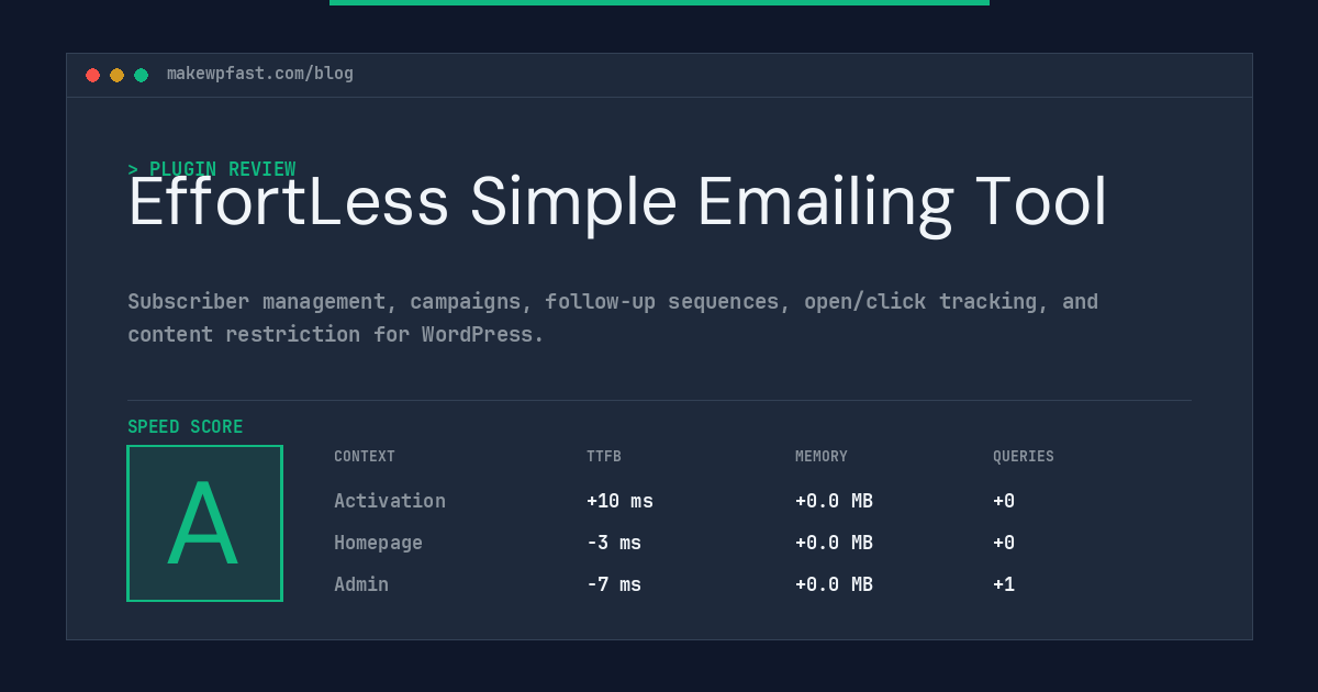 EffortLess Simple Emailing Tool - MakeWPFast