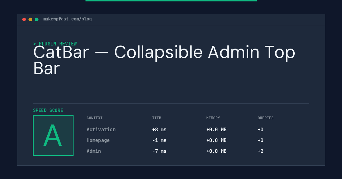 CatBar — Collapsible Admin Top Bar - MakeWPFast