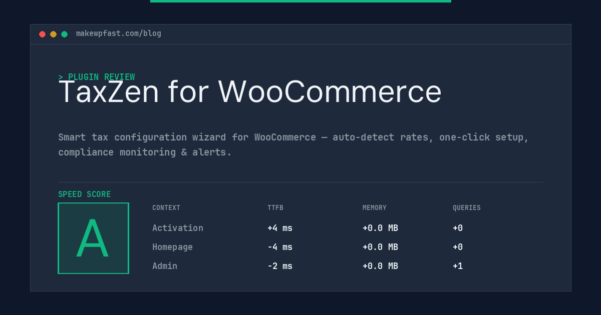 TaxZen for WooCommerce - MakeWPFast