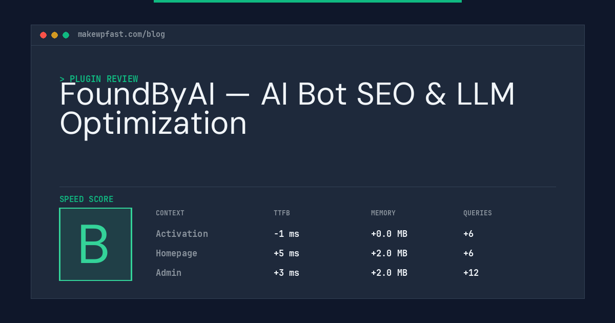 FoundByAI — AI Bot SEO & LLM Optimization - MakeWPFast