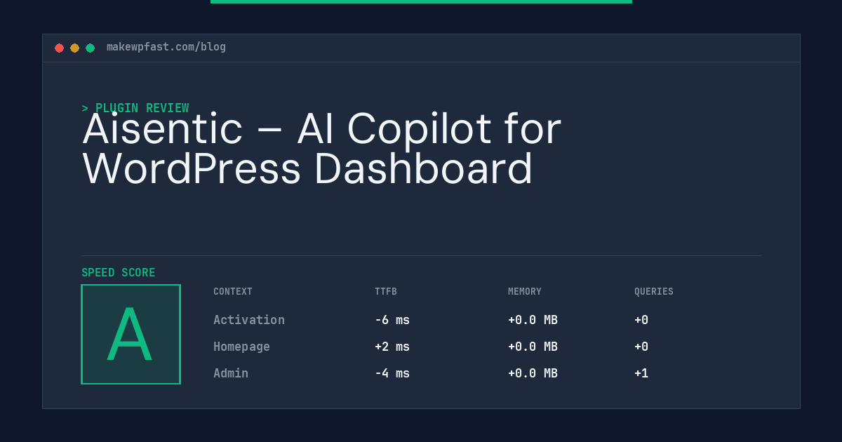 Aisentic – AI Copilot for WordPress Dashboard - MakeWPFast
