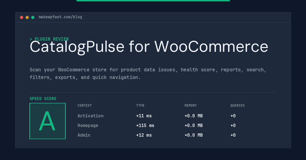 CatalogPulse for WooCommerce - MakeWPFast