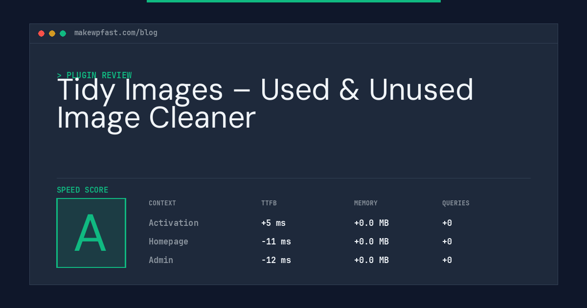 Tidy Images – Used & Unused Image Cleaner - MakeWPFast