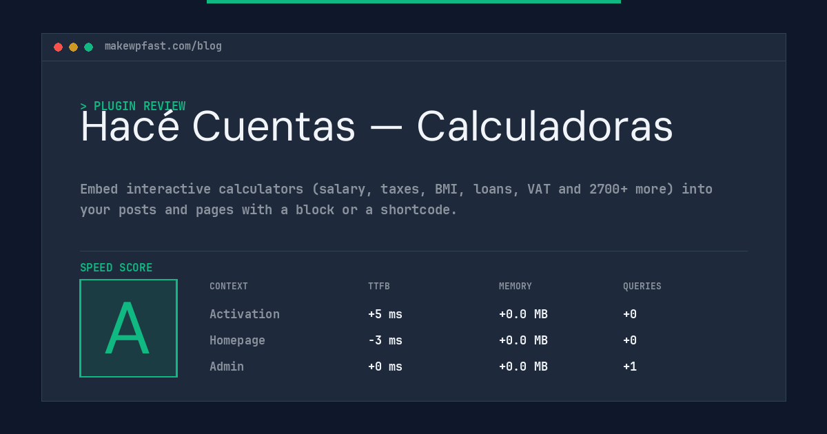 Hacé Cuentas — Calculadoras - MakeWPFast