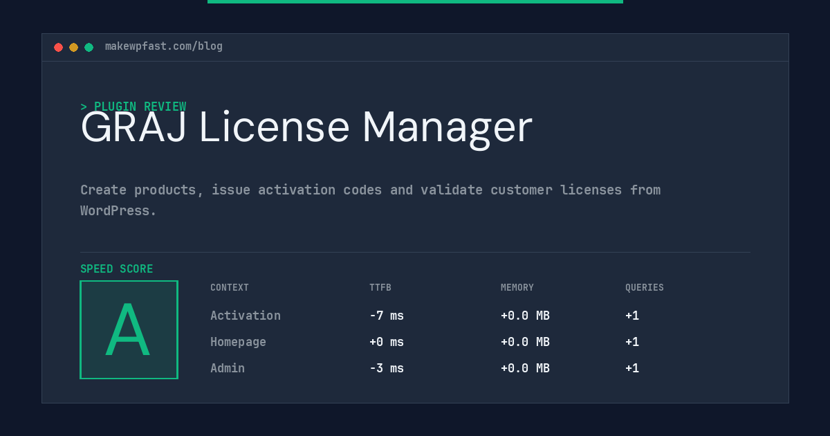 GRAJ License Manager - MakeWPFast