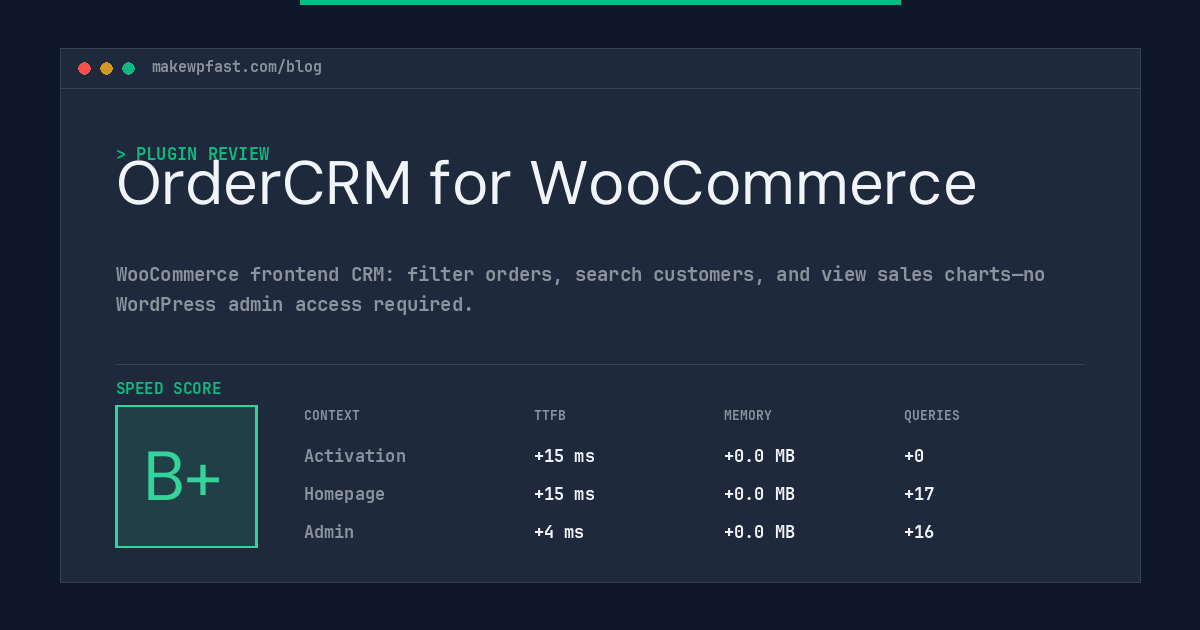 OrderCRM for WooCommerce - MakeWPFast