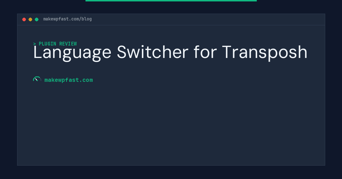 Language Switcher for Transposh - MakeWPFast