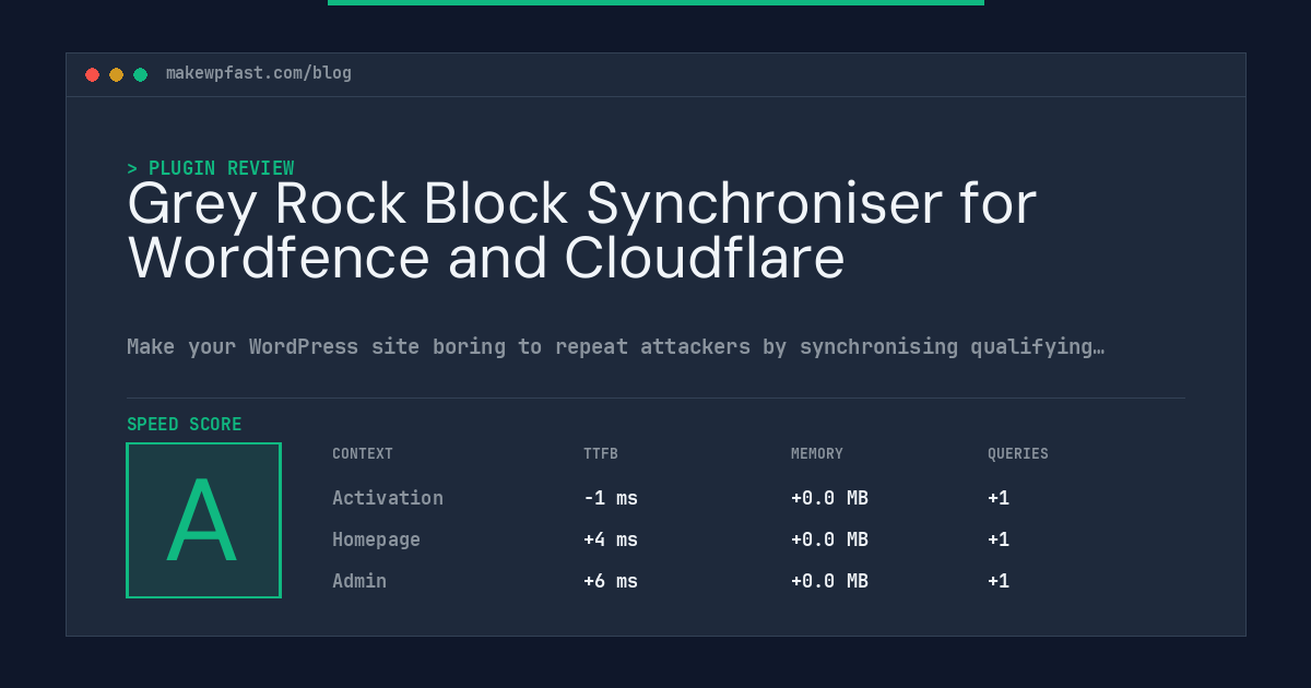 Grey Rock Block Synchroniser for Wordfence and Cloudflare - MakeWPFast
