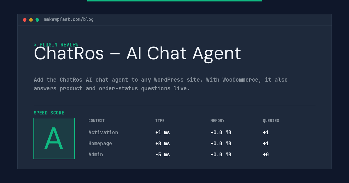 ChatRos – AI Chat Agent - MakeWPFast