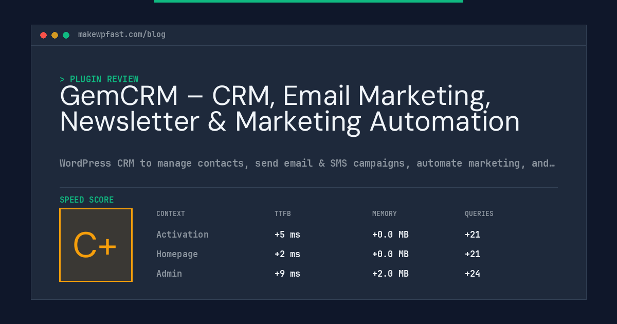 GemCRM – CRM, Email Marketing, Newsletter & Marketing Automation - MakeWPFast