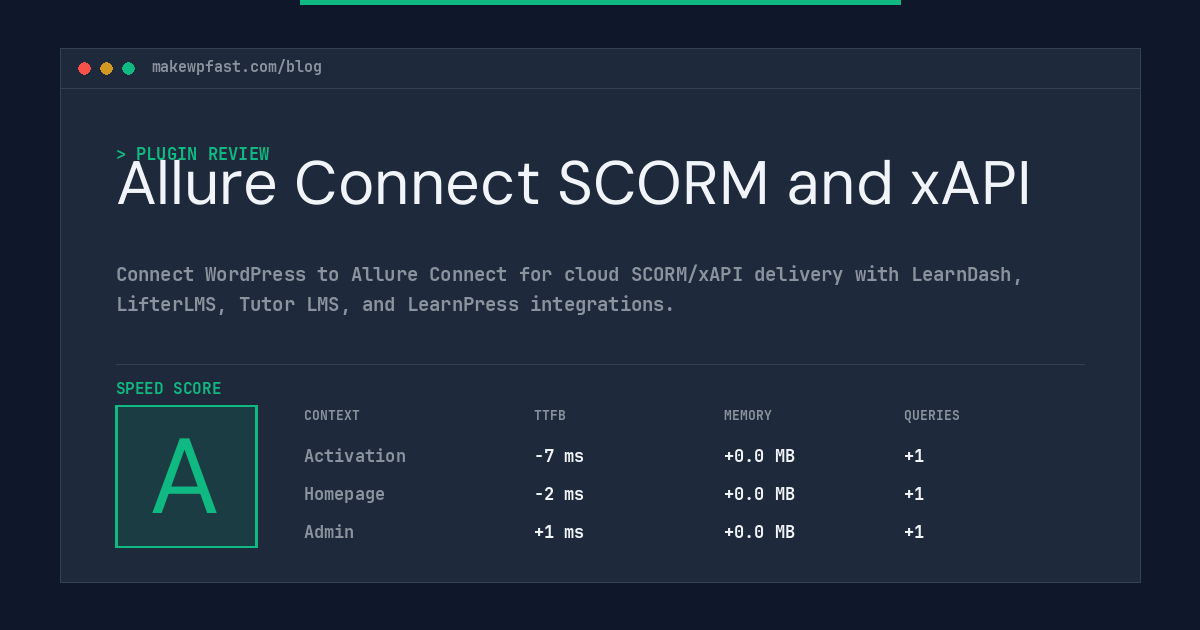 Allure Connect SCORM and xAPI - MakeWPFast