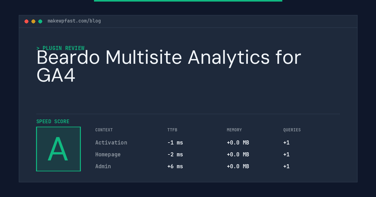 Beardo Multisite Analytics for GA4 - MakeWPFast