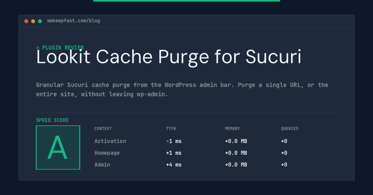 Lookit Cache Purge for Sucuri - MakeWPFast