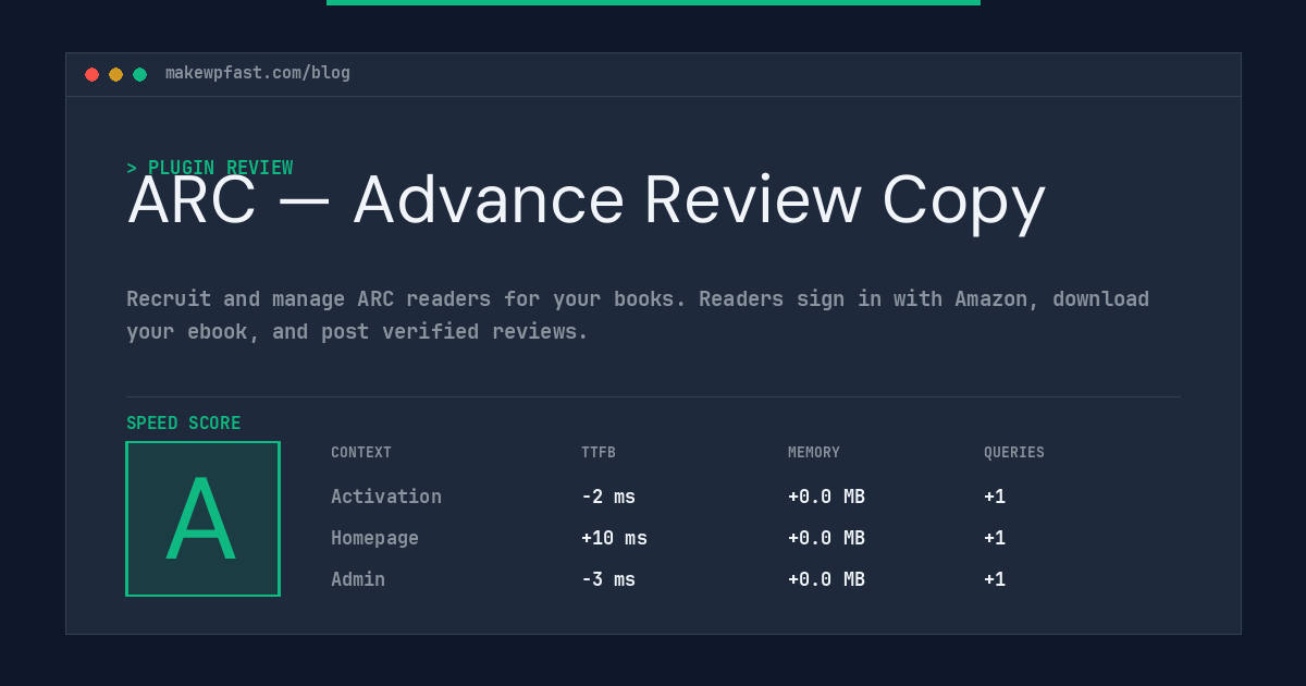 ARC — Advance Review Copy - MakeWPFast