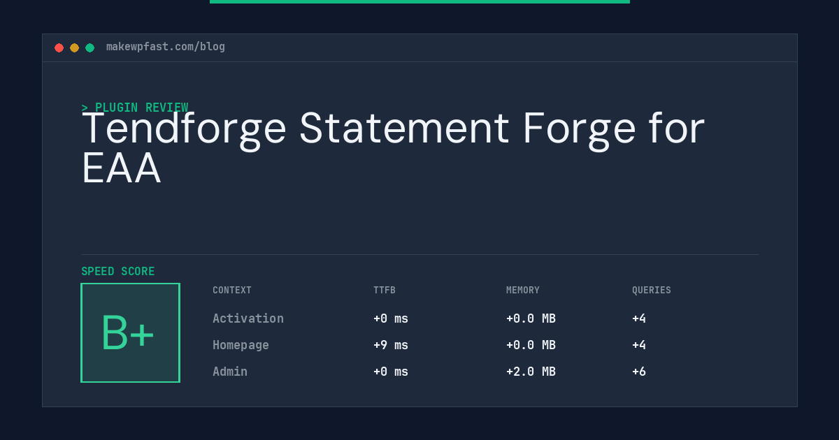 Tendforge Statement Forge for EAA - MakeWPFast