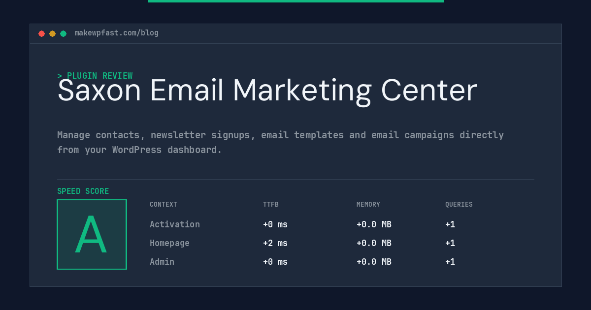 Saxon Email Marketing Center - MakeWPFast