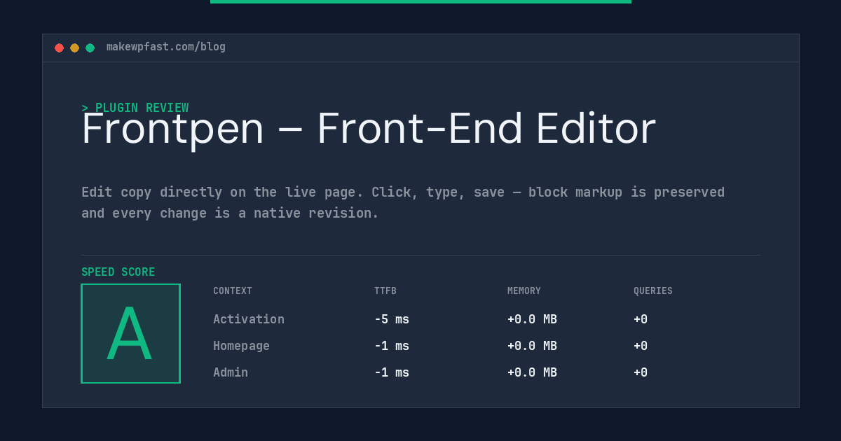 Frontpen – Front-End Editor - MakeWPFast