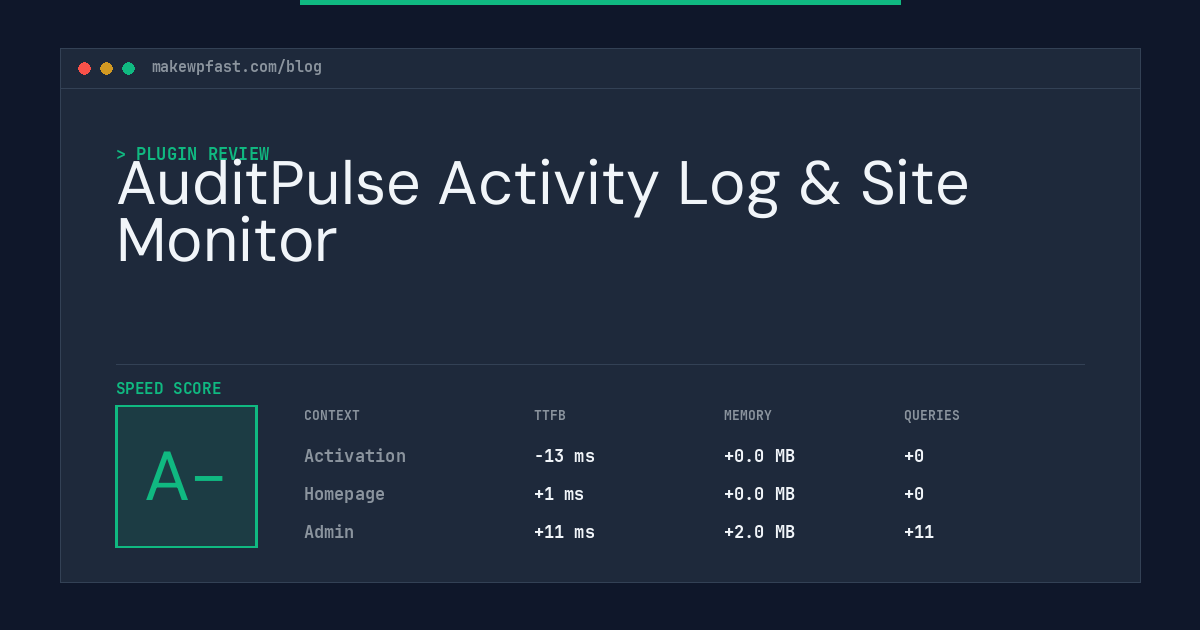 AuditPulse Activity Log & Site Monitor - MakeWPFast