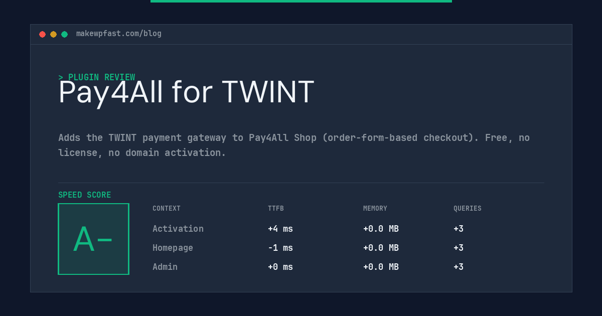 Pay4All for TWINT - MakeWPFast
