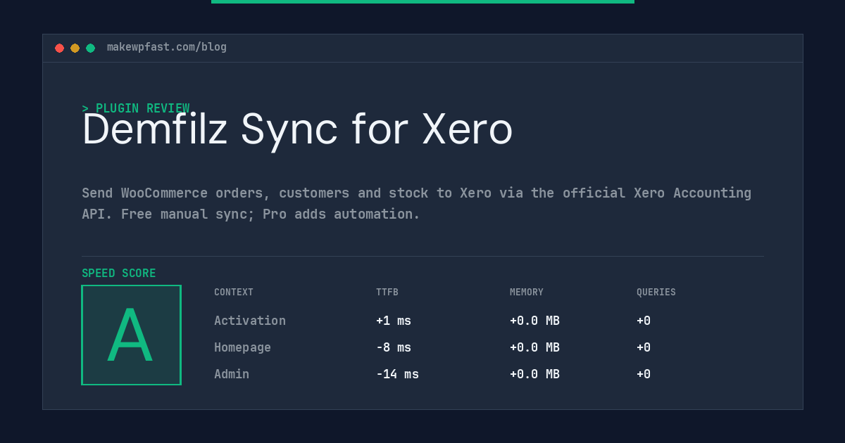 Demfilz Sync for Xero - MakeWPFast