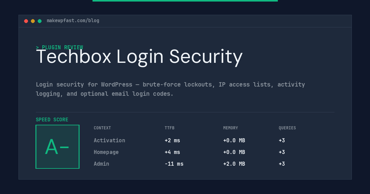 Techbox Login Security - MakeWPFast