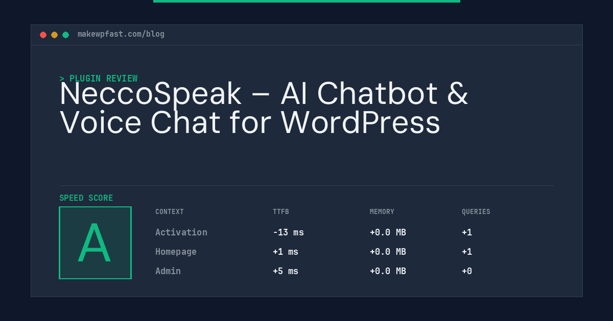 NeccoSpeak – AI Chatbot & Voice Chat for WordPress - MakeWPFast